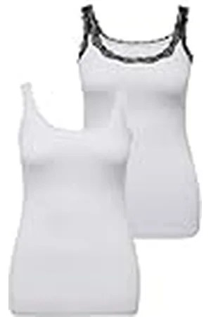 Ulla Popken 2 Camisetas Interiores, Encaje y Puntos 830469, , 56 ES/58 ES Mujeres