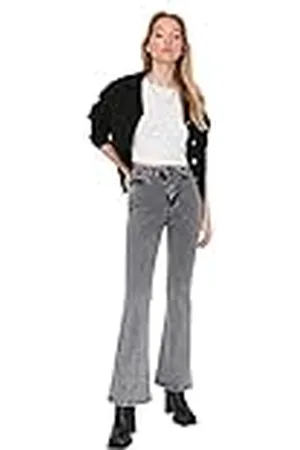 Trendyol Jeans Acampanados para Mujer, Gris, 42