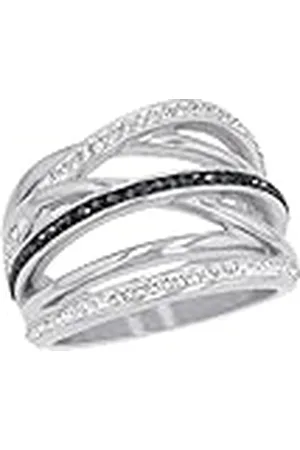 QS by s.Oliver Anillo Anillos de acero inoxidable de las señoras, con cristal, plata, viene en caja de regalo de joyería