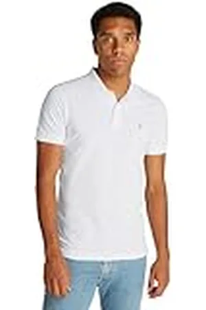 Calvin Klein Jeans Polo de manga corta Hombre Slim fit, Blanco, XXL