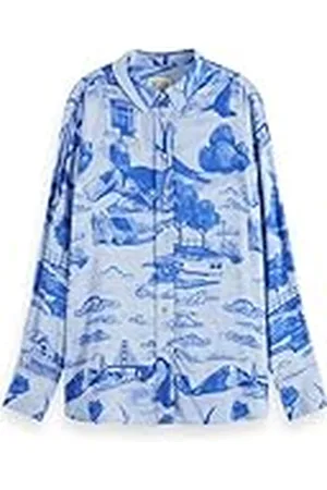 Scotch&Soda Viscose Printed Relaxed Fit Shirt Camiseta, , 42 Mujeres