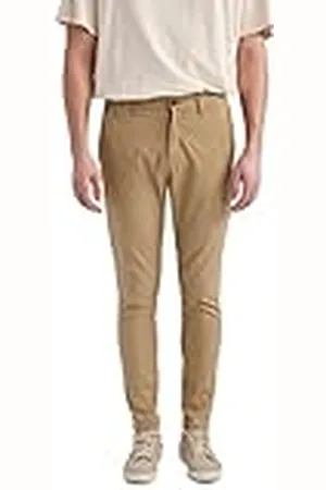 DeFacto Pantalones Chinos para Hombre Pantalones Casuales para Hombre, Beige