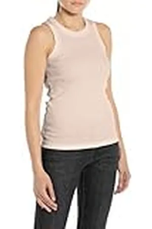 Replay Camiseta de tirantes para mujer con tejido elástico, beige (Light Beige 893), XS
