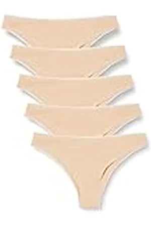 FM London (paquete de 5) braguitas de bikini para mujer | Braguitas de bikini color nude, blanco y negro con diseño atractivo | Bikini tanga cómodo para usar como traje de baño para mujer