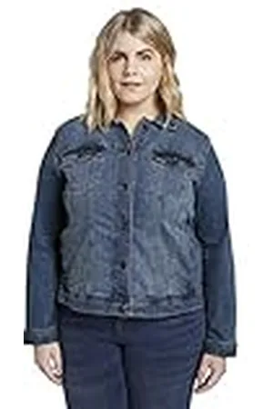 TOM TAILOR Señoras Plussize - Chaqueta vaquera con aspecto lavado 1016629, , 52 Grande