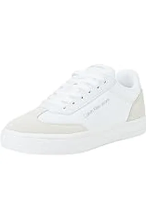 Calvin Klein Jeans Zapatillas Sneaker Mujer Classic Cupsole de Ante, Blanco (White/Creamy White), 40