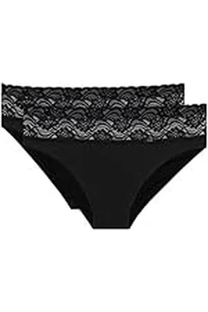 Dim Lote De 2 Slips Blancos Coton Plus Féminine De Talle Medio Mujer x2, Negro, L