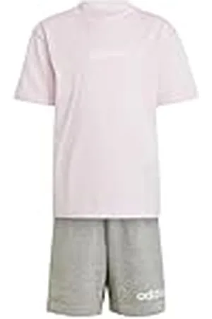 adidas Unisex niños ESSENTIALS LINEAR LOGO T-SHIRT SET, , 5-6 Years
