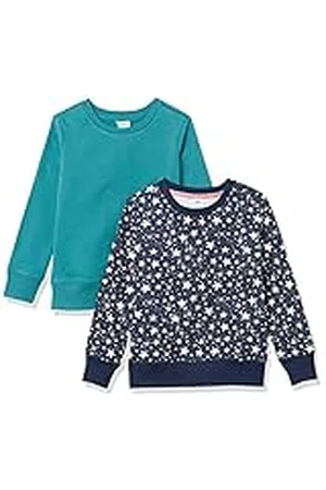 Amazon Sudaderas de Forro Polar con Cuello Redondo Niña, Pack de 2, , 6-7 años