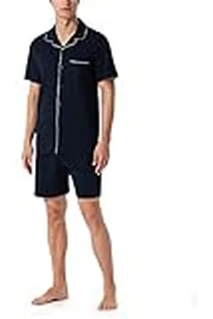 Schiesser Pijama Corto con Botones, algodón más cálido, Entrelazado Fino Juego, Opaco, , 60 Grande para Hombre