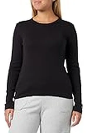 Champion Legacy American Classics W-Soft Cotton 1x1 Rib L-s Slim Crewneck Camiseta de Manga Larga, , Mujer