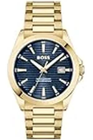 HUGO BOSS Reloj con Movimiento de Cuarzo de Tres Manecillas para Hombre Colección Strike con Correa de Acero Inoxidable de Color Dorado - 1514172