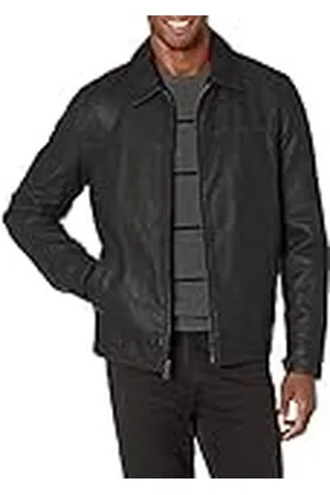 Tommy Hilfiger Chaqueta clásica de piel sintética para hombre, , Large