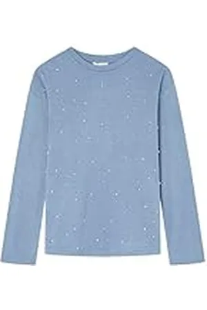Springfield SPRINGFILED, Mujer, Camiseta Bimateria Perlas, Light Blue, L