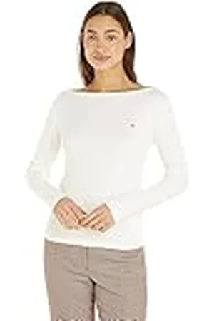 Tommy Hilfiger Mujer Camiseta de manga larga Slim Cody Rib algodón, , XXS