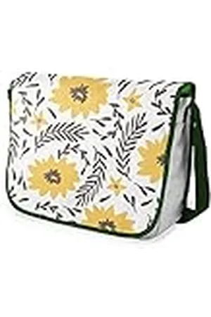 Bonamaison Bolso escolar de mensajero impreso digitalmente con correa caqui para estudiantes, bolsa cruzada, bolsa de mensajero, bolsa de hombro para la escuela, vuelta a la escuela, tamaño: 29 x 36