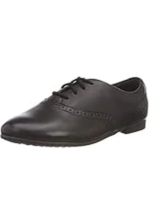 Clarks Jules Walk Zapatos de cordones brogue Niñas, Negro (Black Leather), 33.5 EU