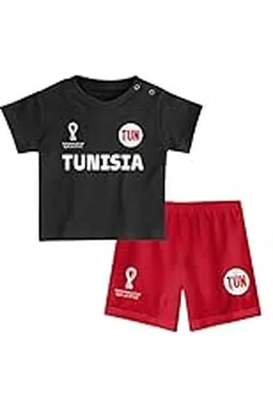 FIFA Unisex Kinder Official World Cup 2022 Tee & Short Set, Toddlers, Tunisia, Alternate Colours, Age 2, Red, Small
