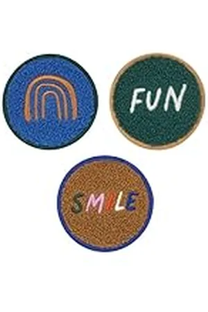 LÄSSIG LÄSSIG Juego de Colgante y Parche (3 Piezas) con botón de presión/School Patches Set Smile/Fun