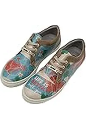 Dogo Cord, Zapatos Planos de Mujer, Life is Betta with You, Zapatos Veganos Estampados,36 EU