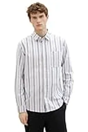TOM TAILOR 1040132 Camisa, 34660-Blue Pastel Stripe, M para Hombre