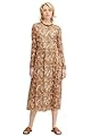 TOM TAILOR Señoras Vestido de malla con estampado completo 1034579, , S