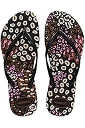 Havaianas Slim Animals, Sandalias Mujer, Black Pink Lemonade, 41/42 EU