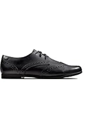 Clarks Scala Lace Y, Zapatos de cordones derby Niñas, Negro (Negro Black Leather Black Leather), 35.5 EU