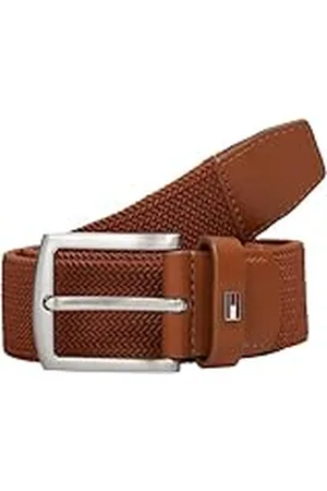 Tommy Hilfiger Cinturón Hombre Denton Elastic 3,5 cm trenzado, Marrón (Cinnamon Bark), 80 cm