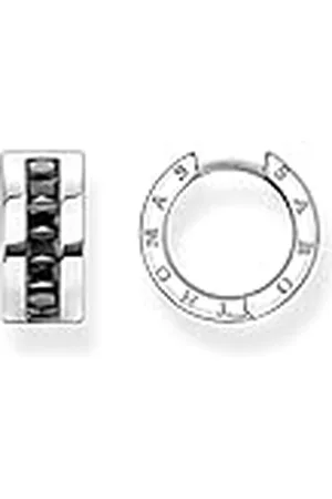 Thomas Sabo Pendientes de aro para mujer en color plata de ley 925 con circonitas, tamaño: 15 x 7 mm, CR670-643-11, 15x7 mm, Plata de ley, Circonia cúbica 1