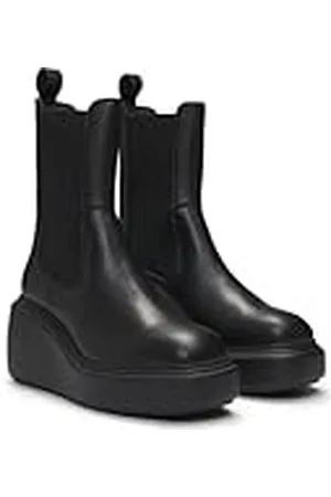HUGO BOSS Meghan_WdChBootie_LT, botín Mujer, Black, 42 EU