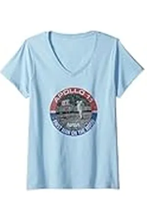 Nasa Mujer Apollo 11 Americana First Man on the Moon Camiseta Cuello V