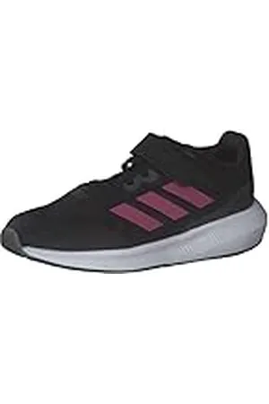 adidas RunFalcon 3.0 Elastic Lace Top Strap Shoes, Zapatillas para Correr, Carbon Black/PULMAG/Grey Six, 28 EU