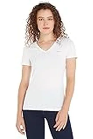 Tommy Hilfiger TOMMY HILFIGER TJW SKINNY STRETCH V NECK Camisetas de Punto de Manga Corta Mujer, , S
