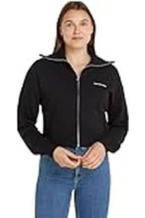 Calvin Klein Jeans Sudadera con cremallera Mujer Diffused Monologo chaqueta, Negro, XS