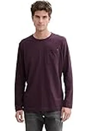 TOM TAILOR 1044036 Camiseta de Manga Larga, 36808-Purple Navy Stripe, XXL Hombres