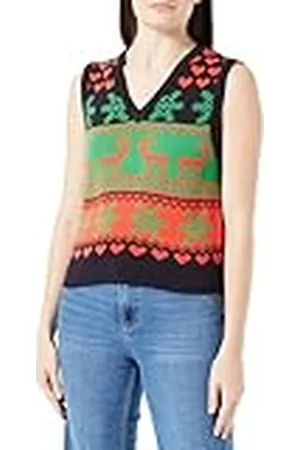ONLY Onlxmas Heart-Chaleco de Cuello en V Bobina de Punto, , XL para Mujer