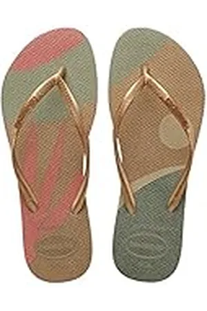 Havaianas Slim Palette Glow, Chanclas, para Niñas, Arena Gris / Dorada, 25/26 EU