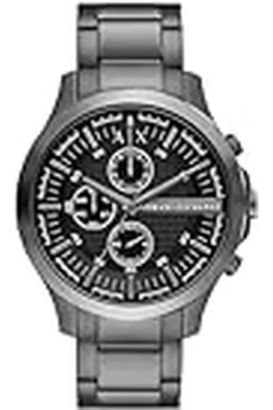 Armani Exchange Reloj para hombre de acero inoxidable en tono plomizo con cronógrafo, AX2454