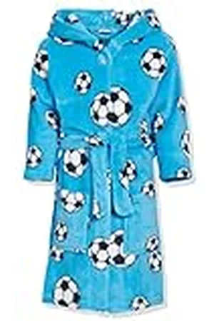 Playshoes Bata con Capucha de Manga Larga para Niños, Futbol, Azul (Blue), 146-152 cm