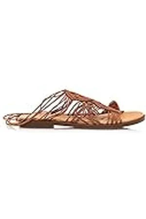 MTNG Sandalias Planas Mujer Sandalias Planas Maria 53169 Mujer | Sandalias Planas Casual | Cierre con Lazo | 54974 | Marron