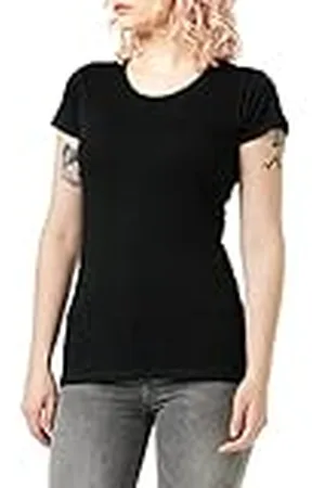 Build Your Brand Ladies Merch T-Shirt Camiseta, Negro, L para Mujer