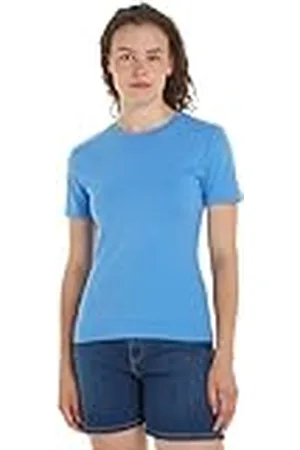Tommy Hilfiger Camiseta de Manga Corta Mujer New Slim Cody Cuello Redondo, Azul (Blue Spell), XS