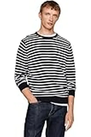 Tommy Hilfiger Jersey Hombre Essential Cotton Crew Neck de Algodón, Multicolor (Desert Sky/Ivory), S