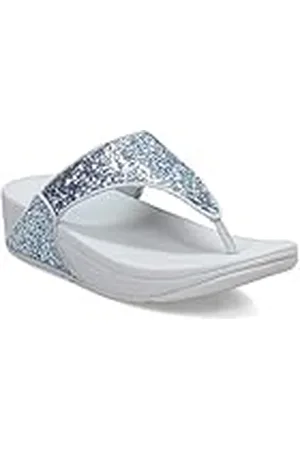 FitFlop Lulu Multi-Tonal Glitter Toe-Post Sandals, Sandalia Mujer, Blue, 36 EU