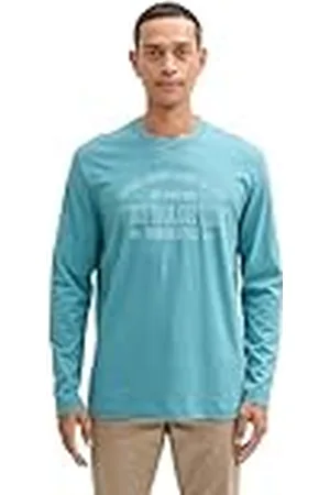 TOM TAILOR 1044740 Camiseta de Manga Larga, 31666-Tropical Teal, XXL Hombres