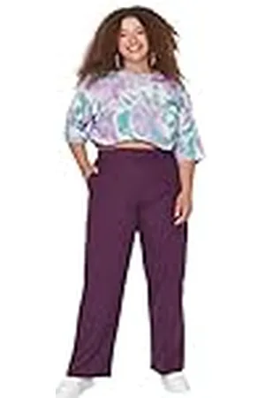 Trendyol Pantalones Rectos de Talla Grande, , 44 para Mujer