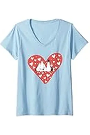 Moomin Mujer Corazones de amor de familia Camiseta Cuello V