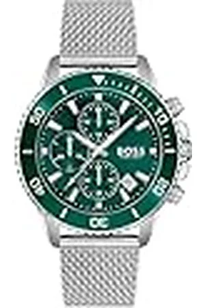 HUGO BOSS Reloj Cronógrafo de Cuarzo para Hombre Colección Admiral con Correa de Malla de Acero Inoxidable Plateada - 1513905