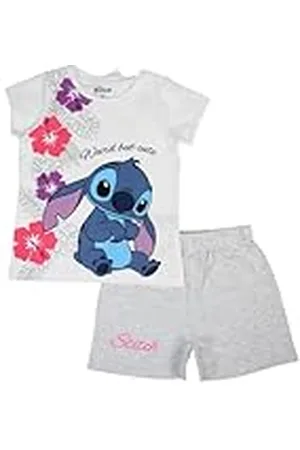 Disney LILO & STITCH, Conjunto de 2 piezas, Camiseta + Pantalones cortos, Niños, (2 a 8 años), Unisex, Niño, Niña, Suave, Lindo, Cálido, Camiseta, Pantalones, Modelo DIS LIS 5204C245 S2-6A, VIOLET